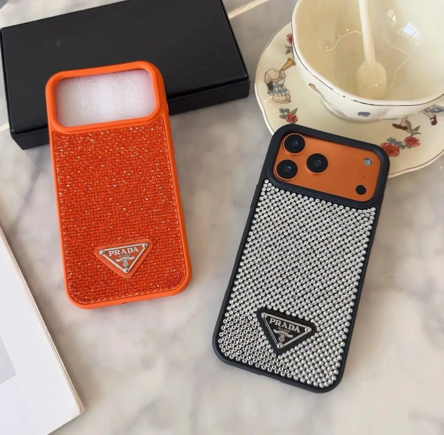 Crystal Orange Prada iPhone 17 Pro Max Case BREATHE