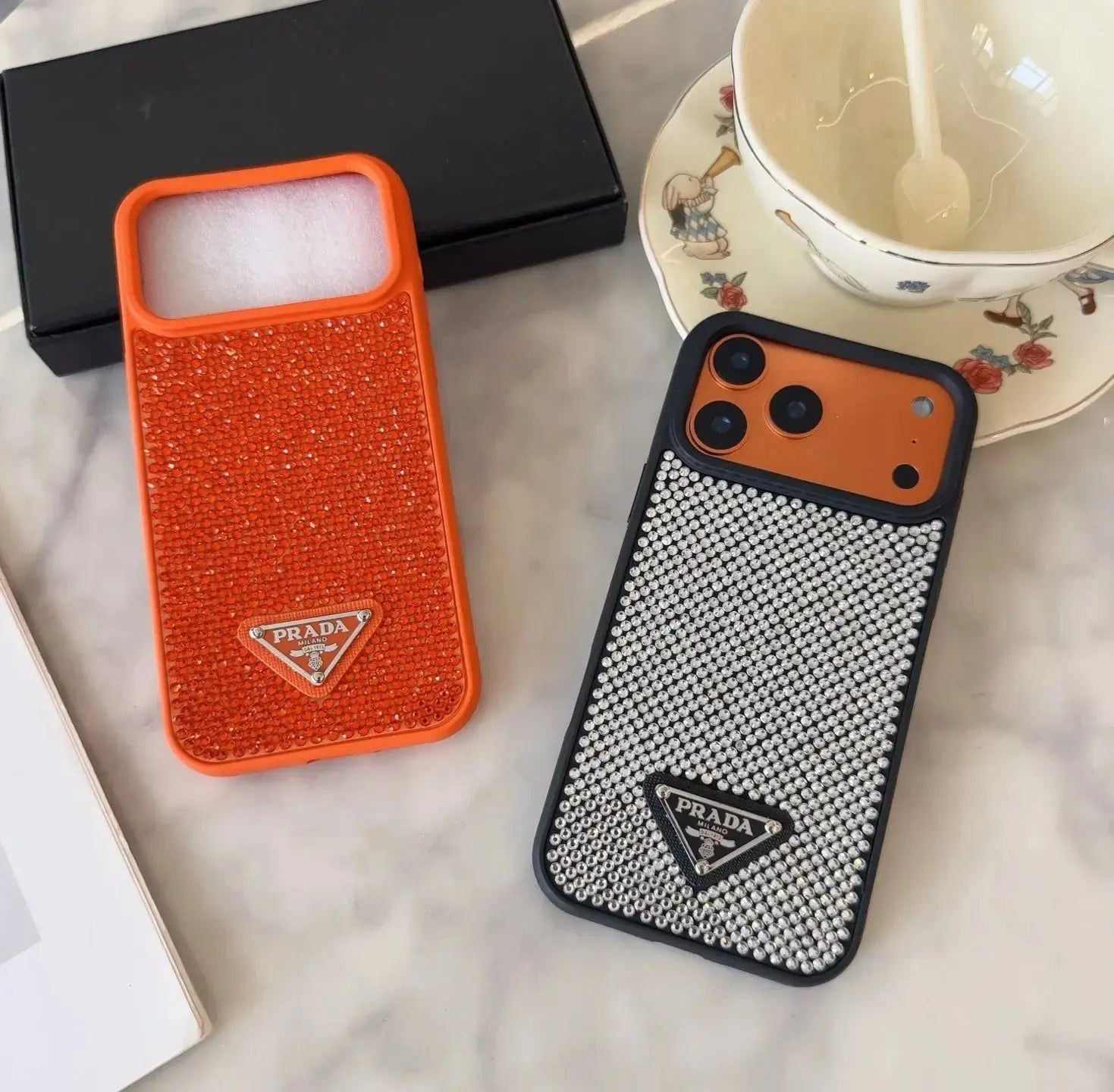Crystal Orange Prada iPhone 17 Pro Max Case BREATHE