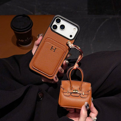 Hermes iPhone 18 Pro Case with AirPods Cover – Luxury Leather Designer Set