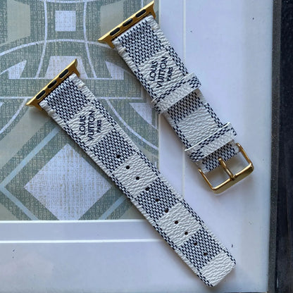 Louis Vuitton Apple Watch Band Tambour Damier Azur Canvas strap BREATHE