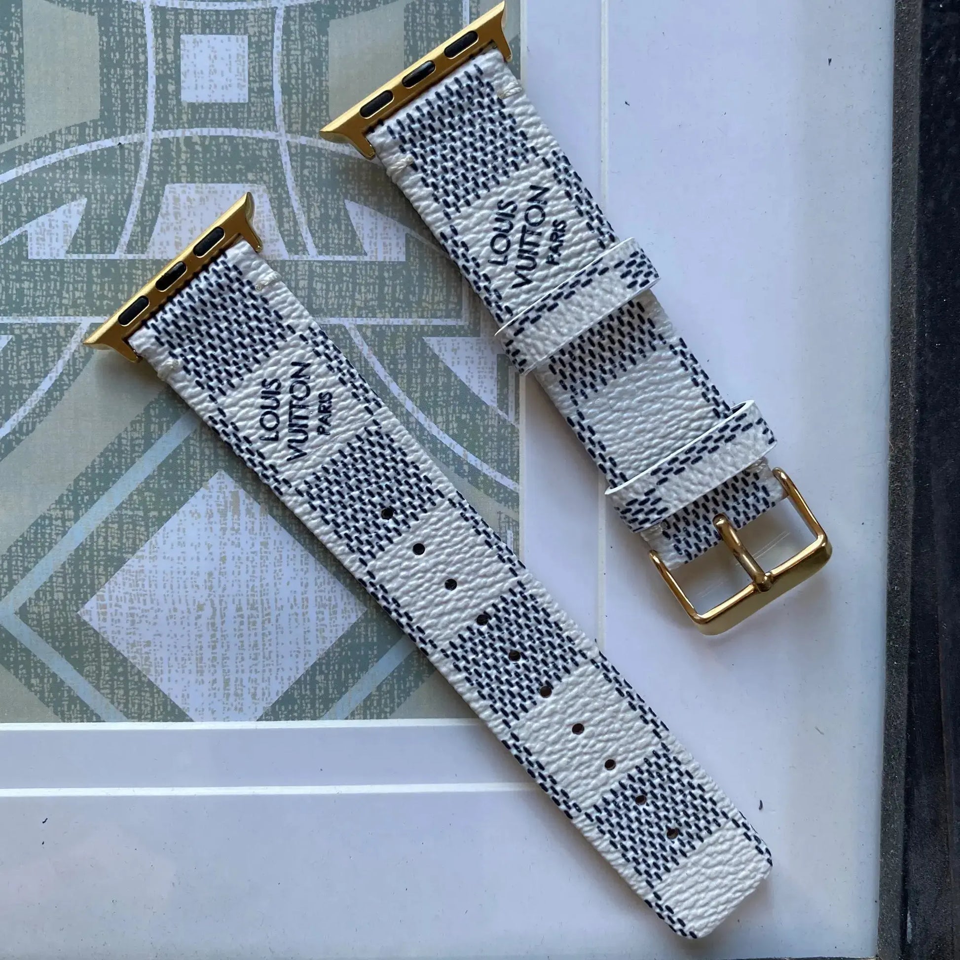 Louis Vuitton Apple Watch Band Tambour Damier Graphite Canvas Strap BREATHE