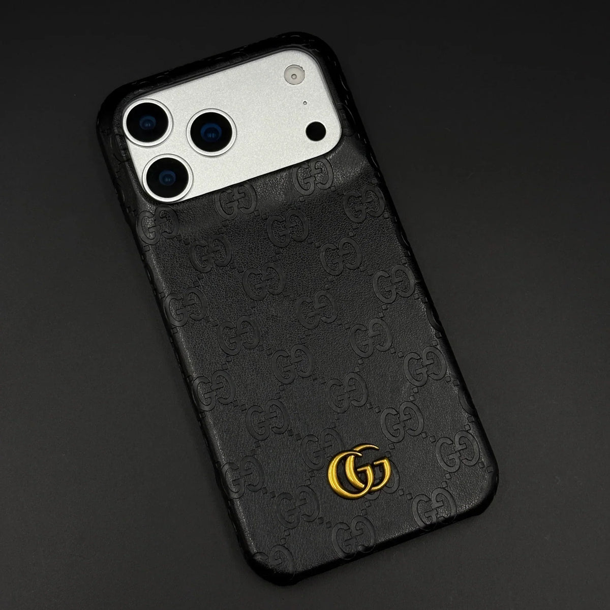 Luxury Gucci iPhone 18 Pro Max Case | GG Monogram Leather White