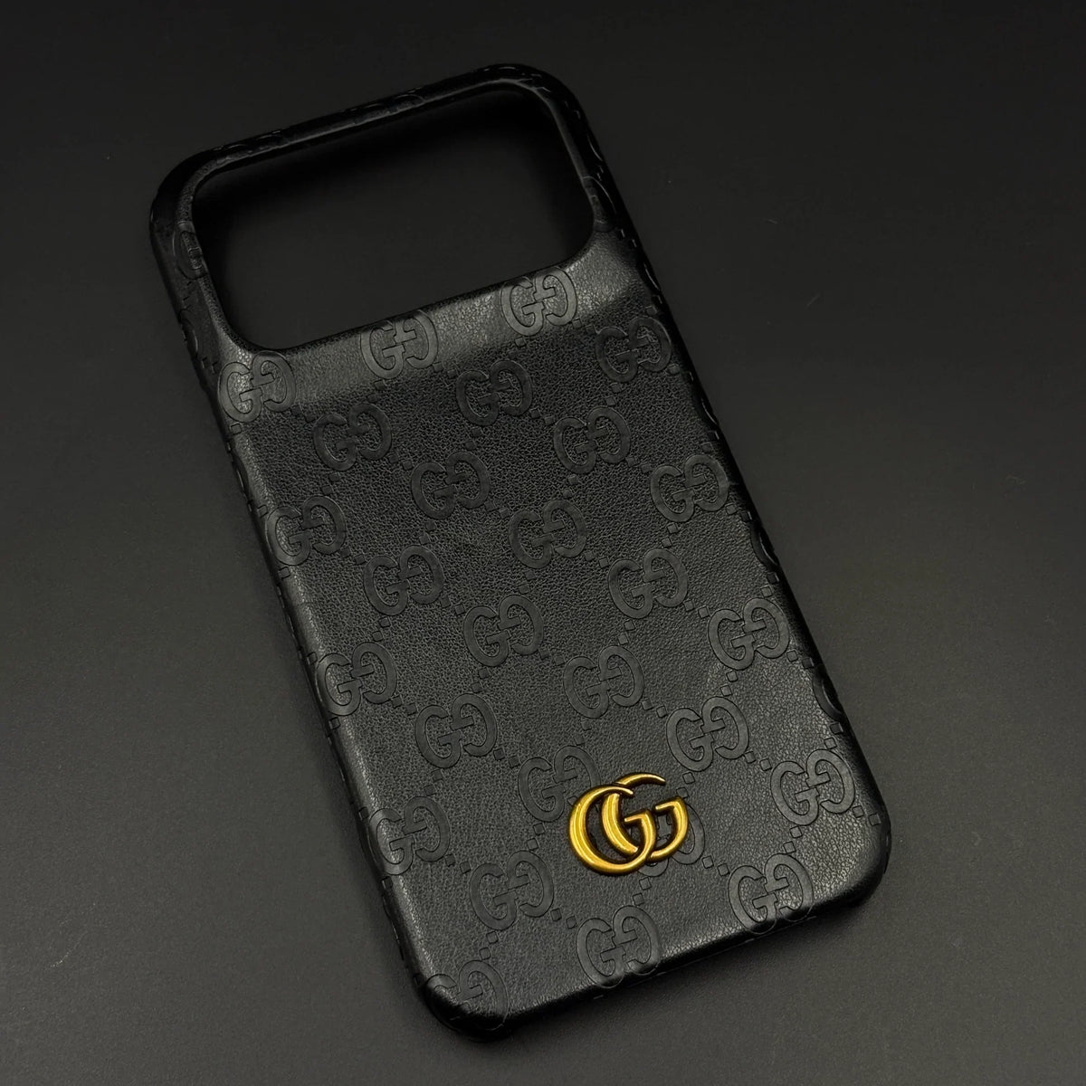 Luxury Gucci iPhone 18 Pro Max Case | GG Monogram Leather White Brown