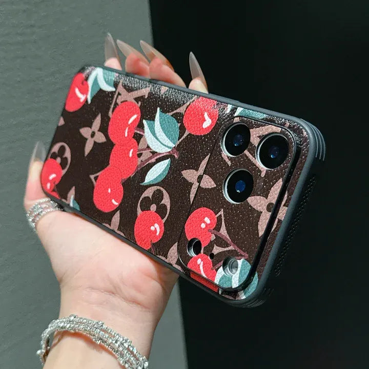 Luxury Louis Vuitton cherry phone case for iPhone 17 Pro Max