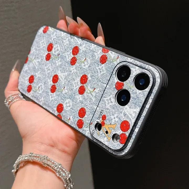 LV monogram cherry iPhone 17 Pro Max case designer cover