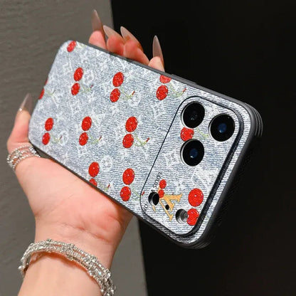 LV monogram cherry iPhone 17 Pro Max case designer cover