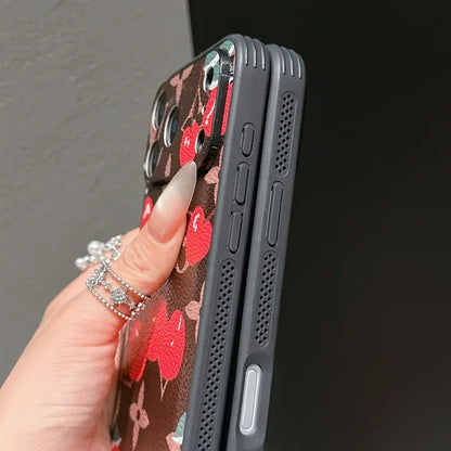 LV cherry designer iPhone case for iPhone 17 series