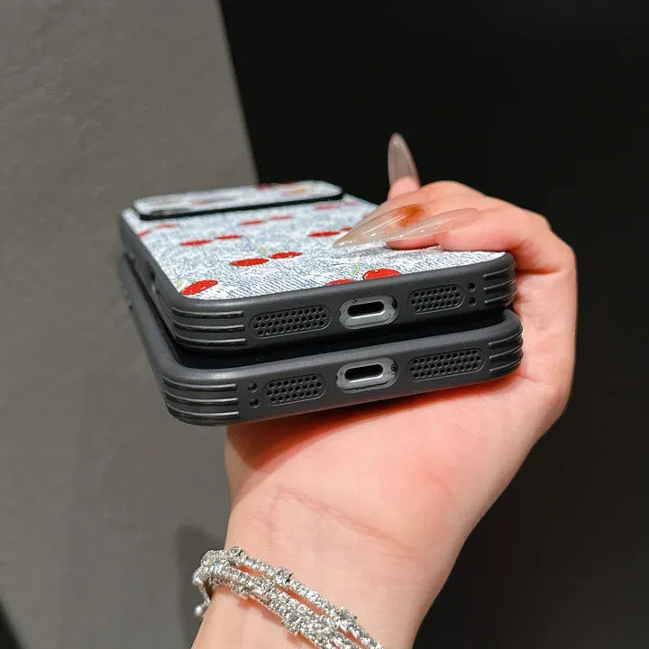 LV cherry designer iPhone case for iPhone 17 series