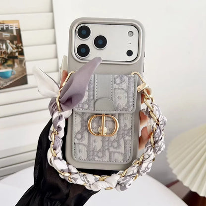 Dior iPhone 18 Pro Case with Wallet & 3 Straps – Luxury Crossbody Dior Phone Case