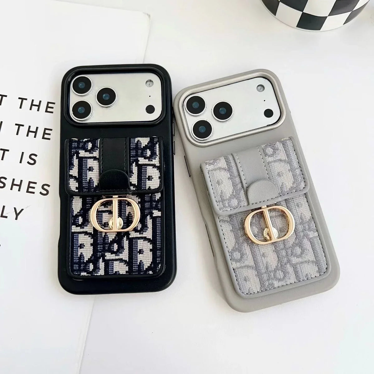 Dior iPhone 18 Pro Max Case with Wallet & 3 Straps – Luxury Crossbody Dior Phone Case
