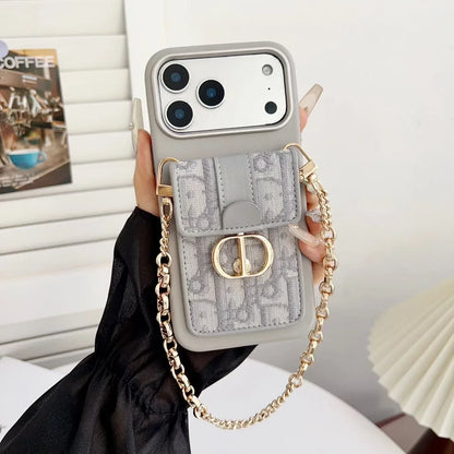 Dior iPhone 18 Pro Case with Wallet & 3 Straps – Luxury Crossbody Dior Phone Case