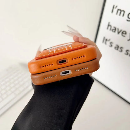 Orange Hermès iPhone 18 Pro Case with Card Slot – Luxury Leather Hermes Phone Case