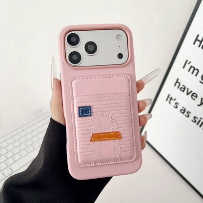 Gray Hermès iPhone 18 Pro Case with Card Slot – Luxury Leather Hermes Phone Case