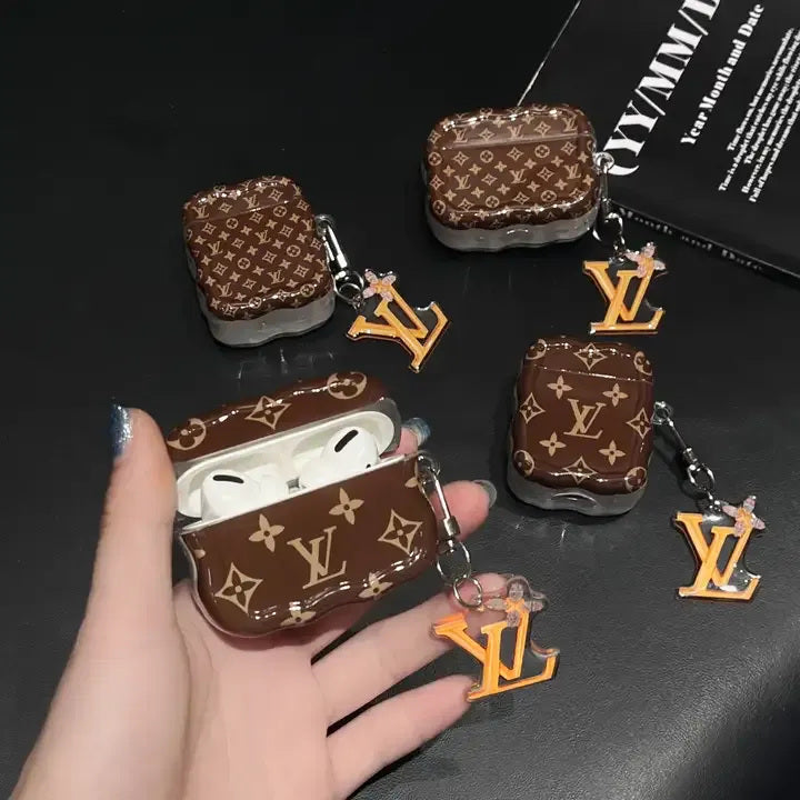 LV AirPods Pro case with keychain charm luxury design