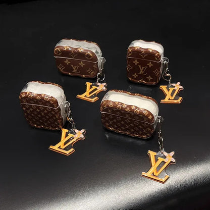 Designer AirPods case monogram luxury style cover