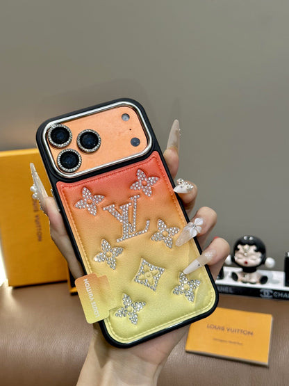 Louis Vuitton crystal sunset orange iPhone 17 Pro Max case