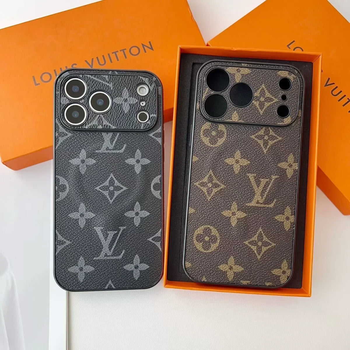 Louis Vuitton iPhone 18 Pro Case MagSafe – Classic Monogram Leather Brown