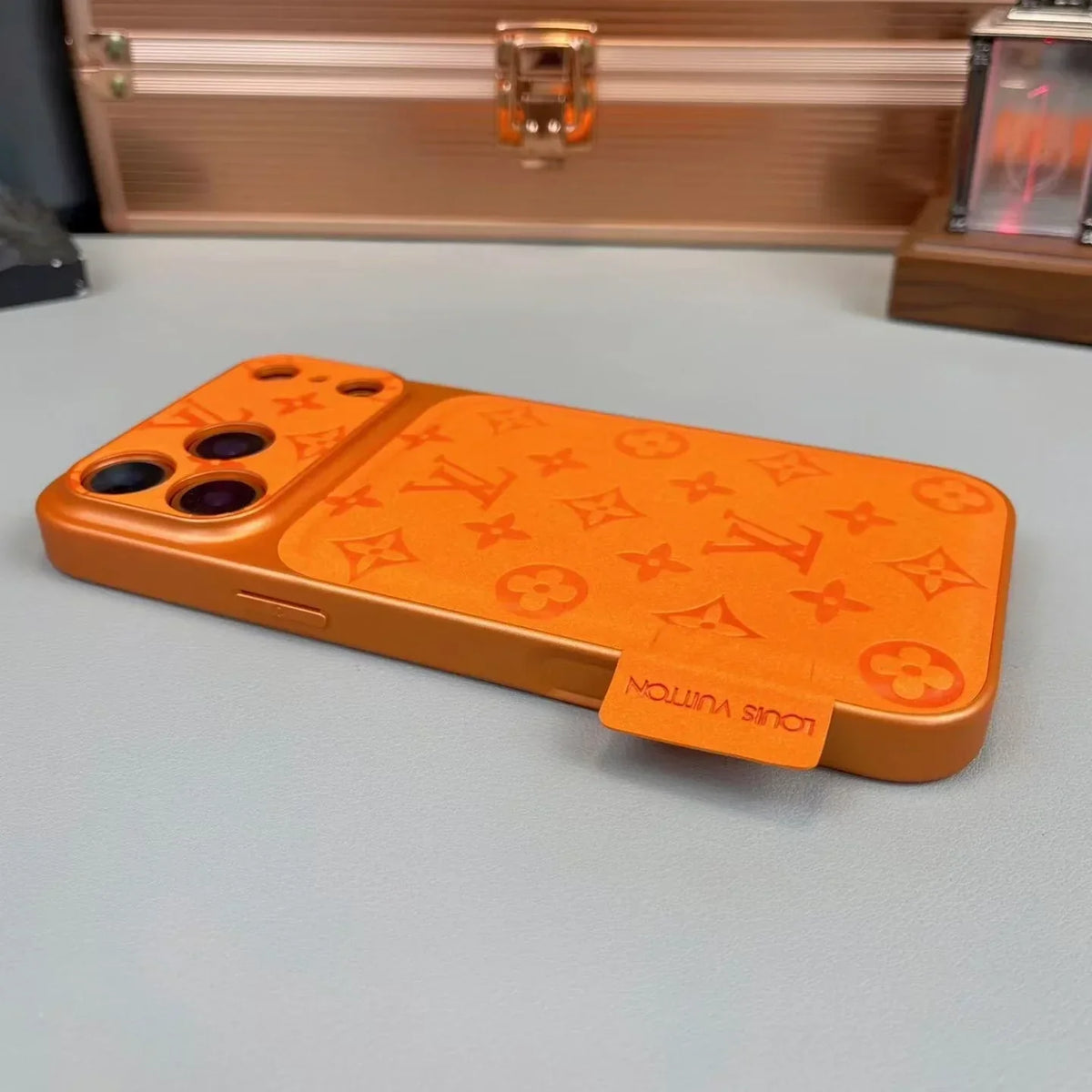 Louis Vuitton iPhone 18 Pro Max Case – Luxury Designer Leather Cover – Orange