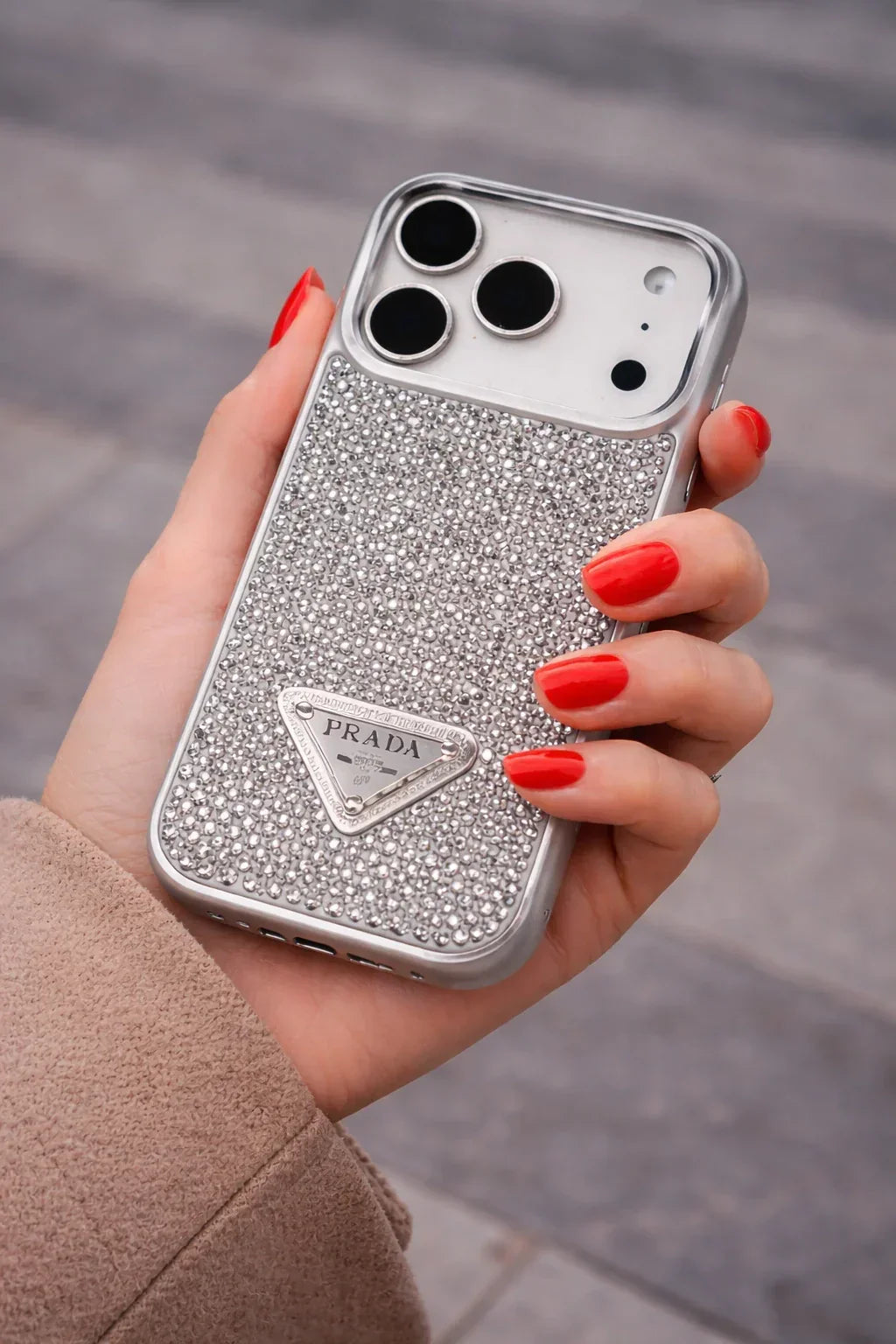 Crystal Gold iPhone 18 Pro Max Case – Quilted Luxury Rhinestone Designer-Style Cover